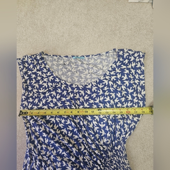 Anthropologie Leifnotes Blue and White Print Dress Large - Picture 6 of 8